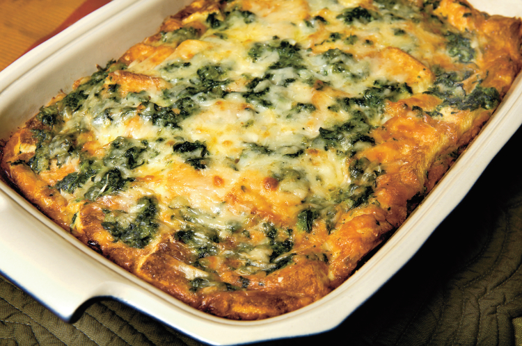 Breakfast Strata With Spinach and Swiss Cheese Recipe Breakfast Strata With Spinach and Swiss Cheese Recipe