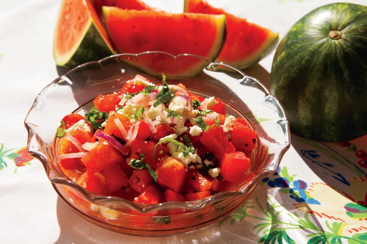 Watermelon Tomato Salad Recipe with Feta Cheese