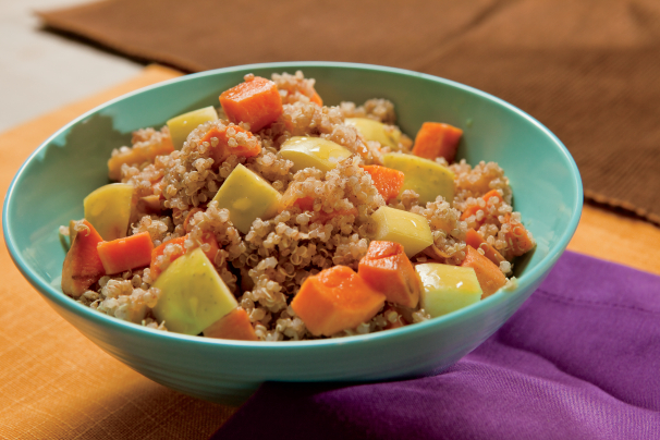 Cinnamon Spiced Quinoa with Apples and Sweet Potatoes
