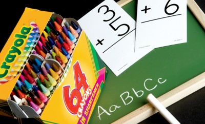 Crayons, chalk and paper, along with other school supplies, all come from farms.