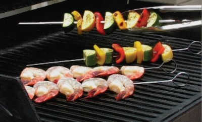 Grilled kabobs meat and vegetable