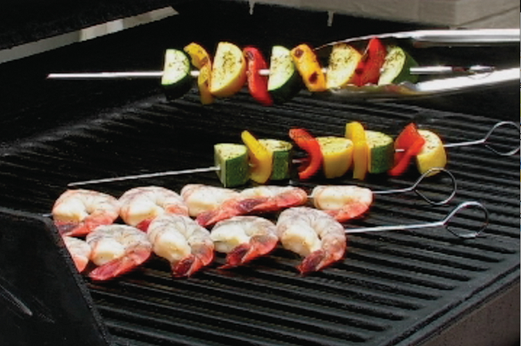 Grilled kabobs meat and vegetable