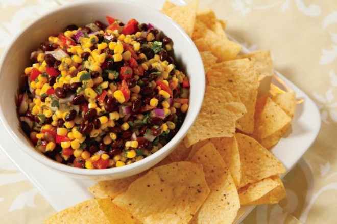 Zesty Corn and Black Bean Salsa with Lime Cilantro Dressing