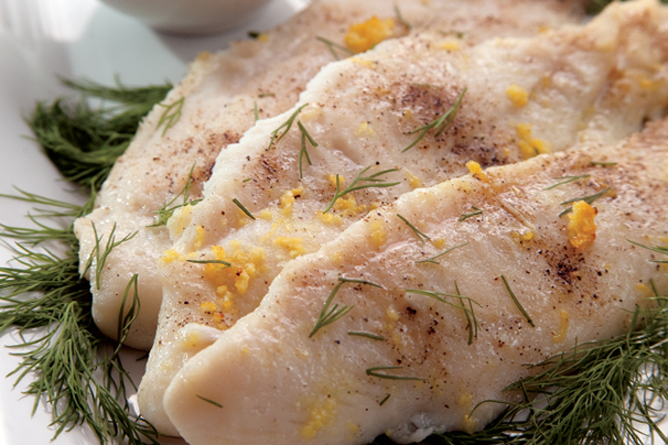 Broiled Catfish with Mustard Dill Sauce
