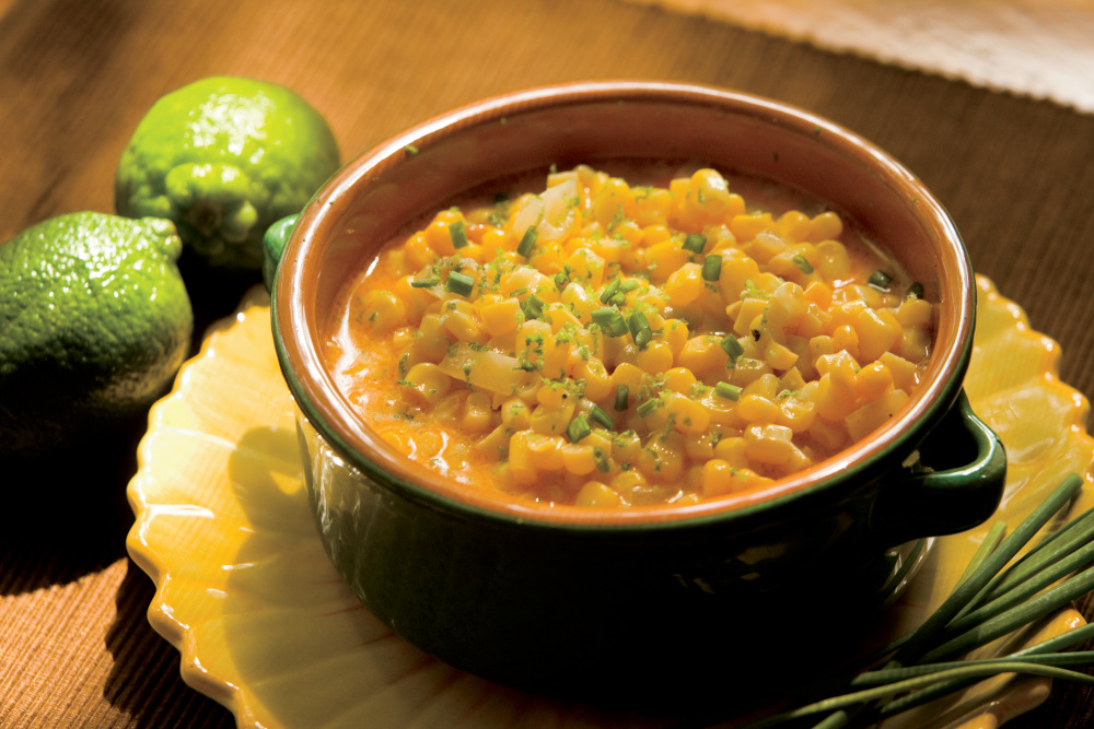 Creamy Chili-Lime Corn with Goat Cheese