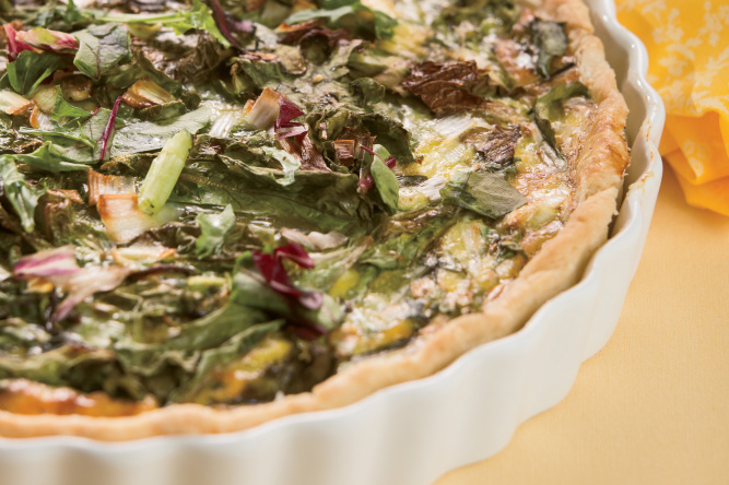 Spring Greens and Country Ham Tart