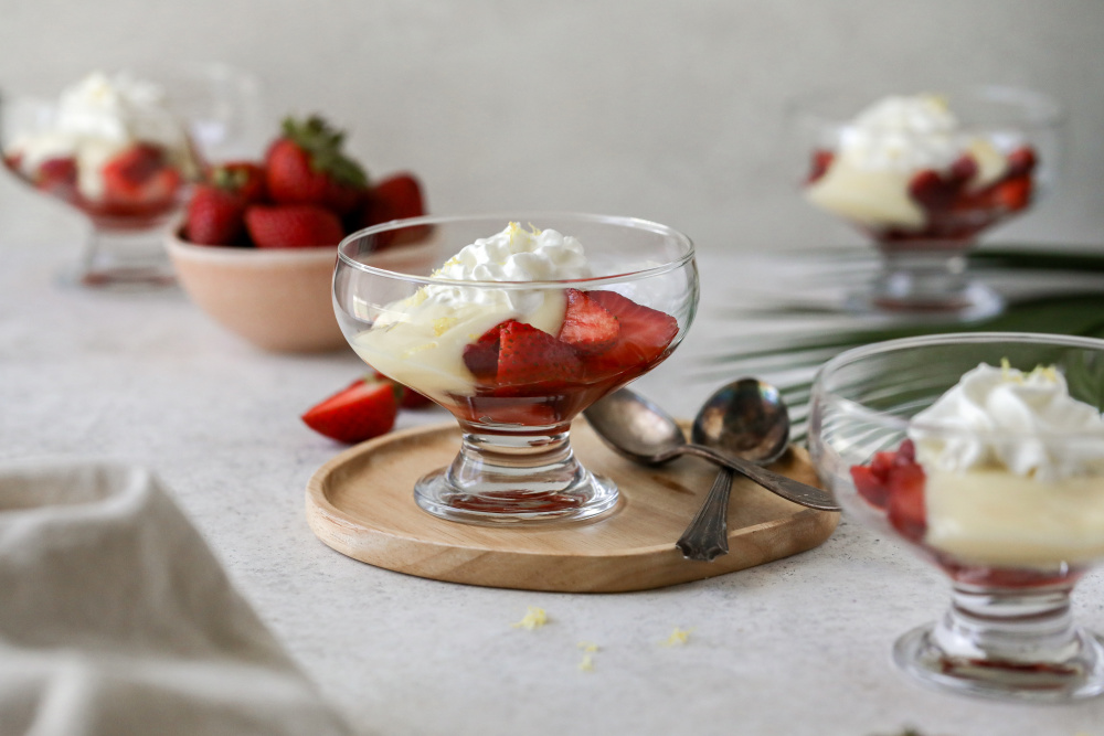 Lemon Custard with Strawberries
