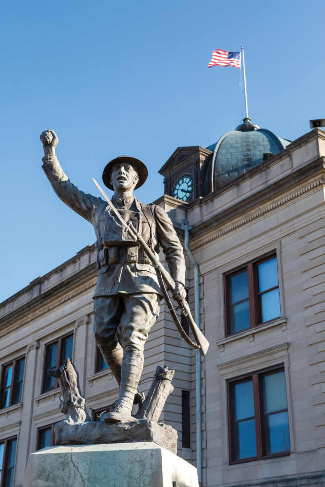 E.M. Viquesney’s Spirit of the American Doughboy statue at the Owen County Courthouse