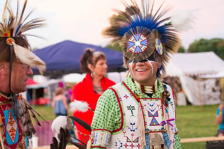 Dancers in Native American attire
