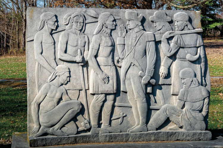 A monument for the 1809 treaty that established the 10 O’clock Line in Gosport. 