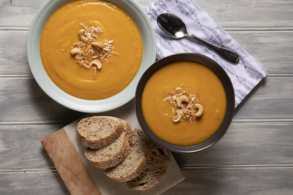 Butternut Squash and Sweet Potato Curried Soup