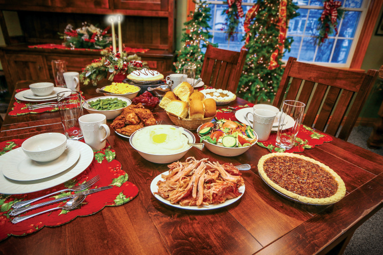 Holiday meal at the restaurant