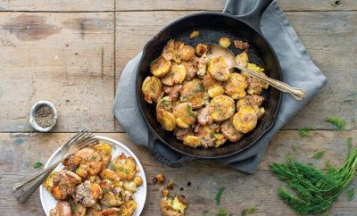 Crispy Smashed Potatoes with Dill