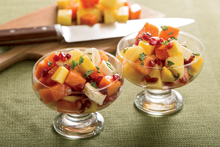 Tropical Fruit Salad in small bowls