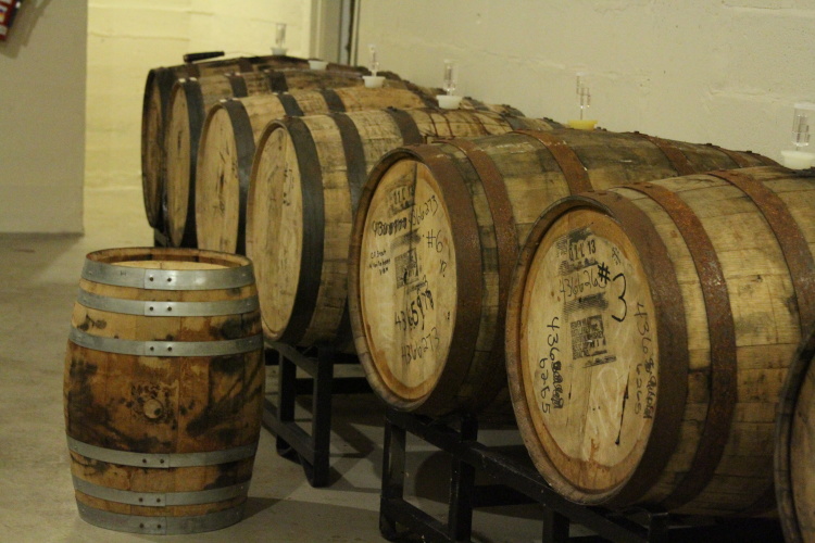 Barrels at Crown Brewing