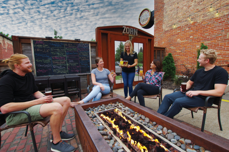 People on the Zorn Brew Works patio