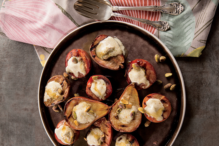 Grilled pears and Plums 