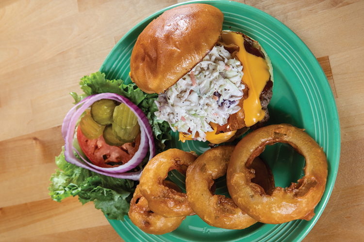 Slaw burger from the Glass Capital Grill