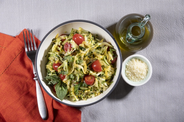 Shredded Green and Gold Zucchini Salad