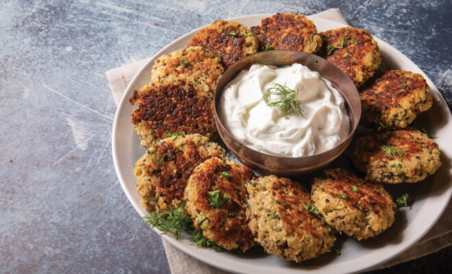 Cheesy Quinoa Zucchini Fritters