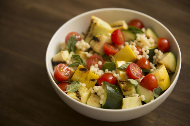 Summer Squash with Grape Tomatoes and Couscous