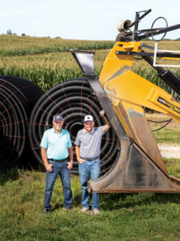 Jim McGaughey and his son, David, focus on conservation to keep their century family farm, McGaughey Farms, in Bainbridge going strong for future generations. 