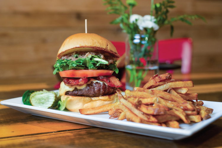 Burger and fries from the Red Yeti
