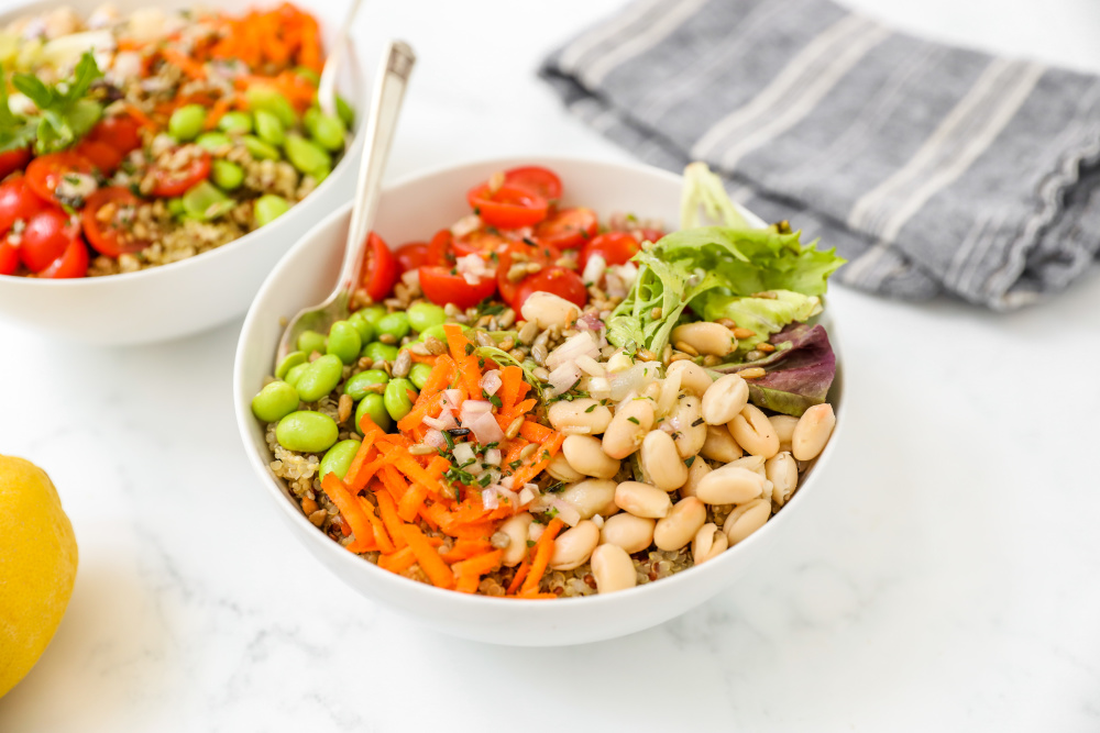 Summer Quinoa Bowls with Lemon Herb Dressing