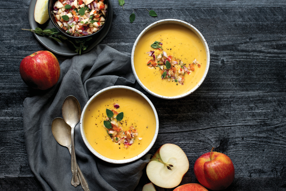 Sweet Potato Bisque with Apple Salsa
