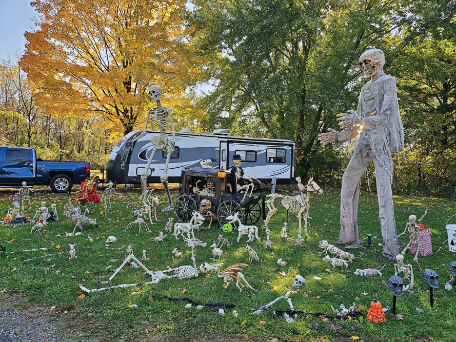 Halloween decorations at the park