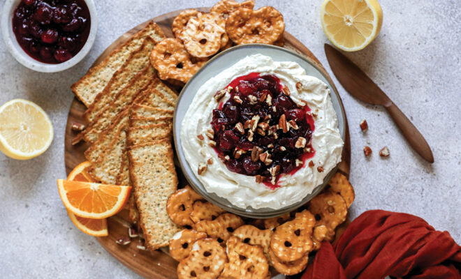 Whipped Feta Dip with Cranberry Sauce