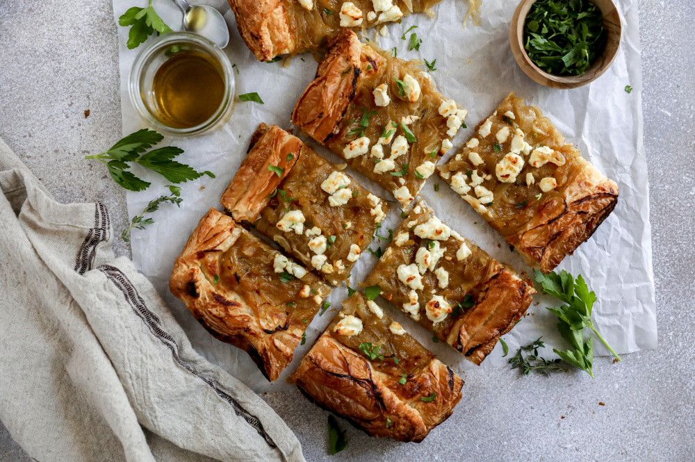 Caramelized Onion Puff Pastry Tart