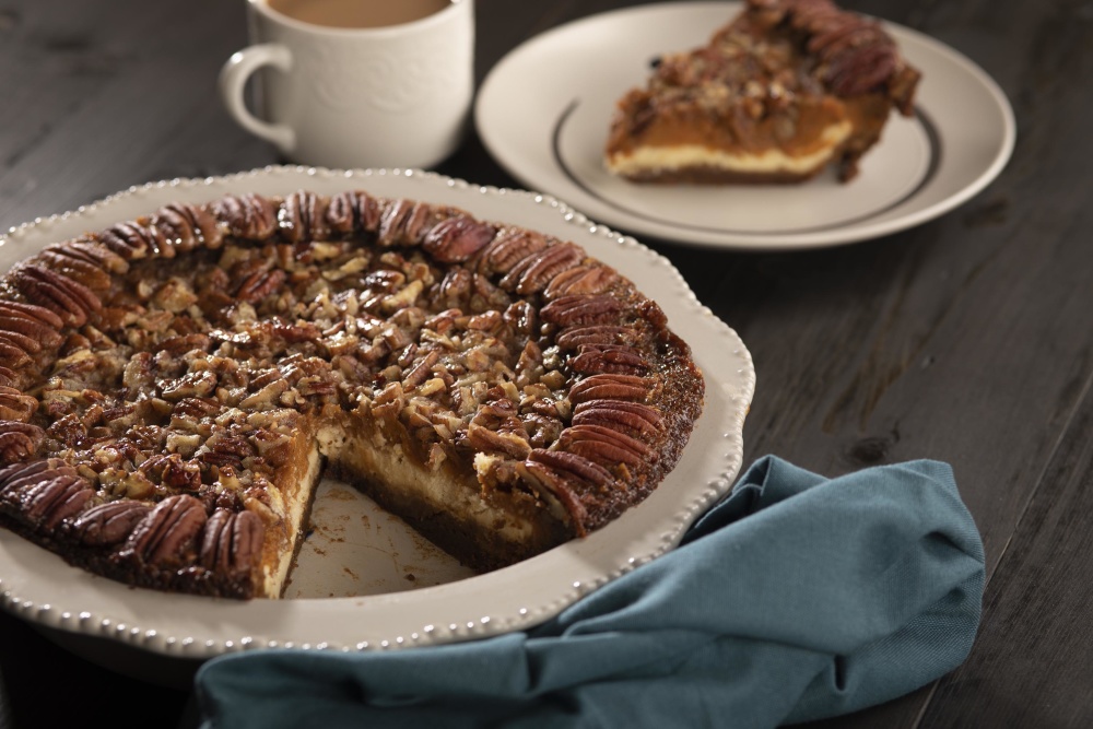 Gingersnap Pumpkin Cream Pecan Pie