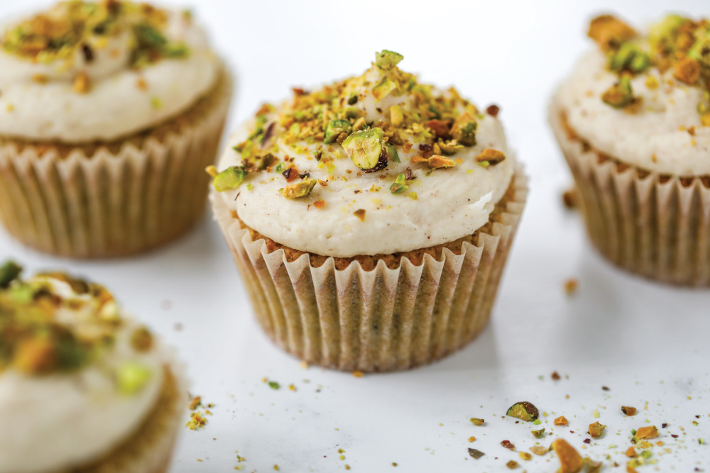 Pistachio Cupcakes with Cream Cheese Frosting
