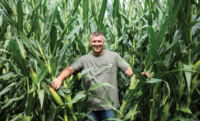 Brent Risner in the corn field