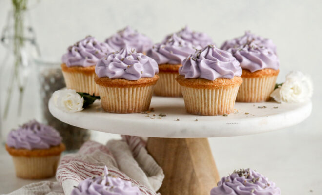 Lavender Cupcakes with Cream Cheese Frosting
