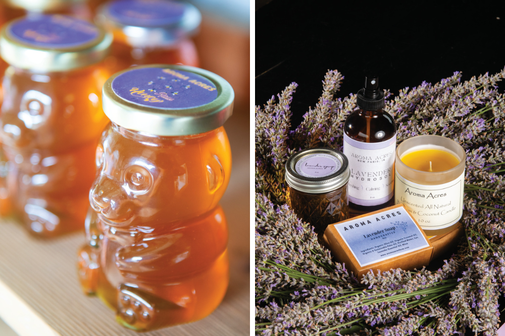 Honey and a variety of lavender products from Aroma Acres