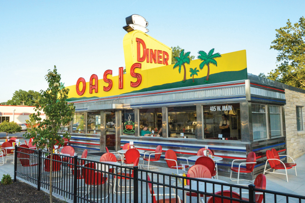Exterior of Oasis Diner, one of the things to do in Hendricks County