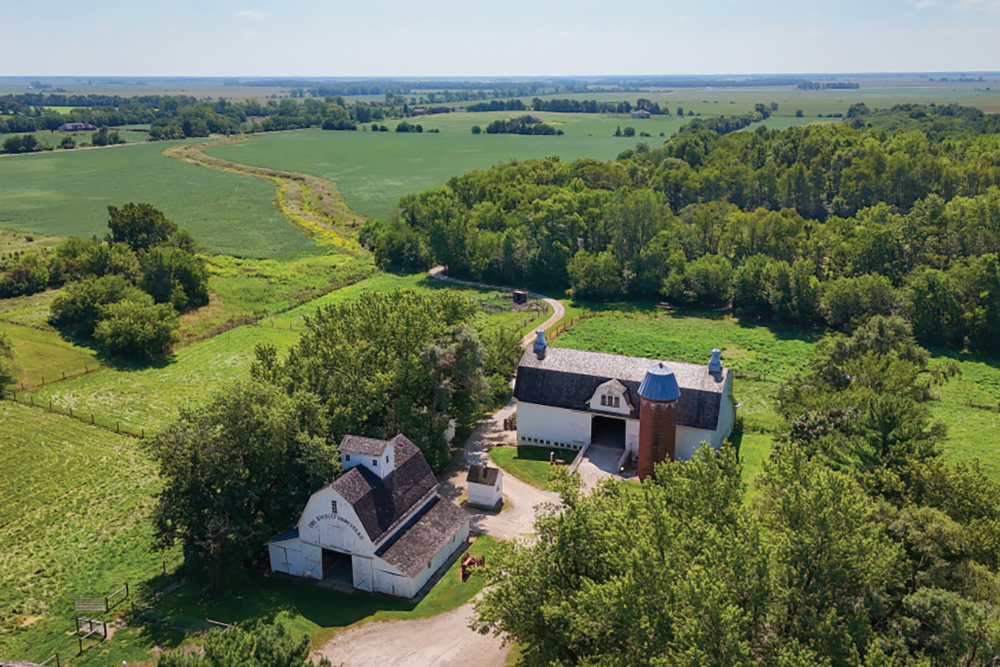 Drone view of Buckley Homestead