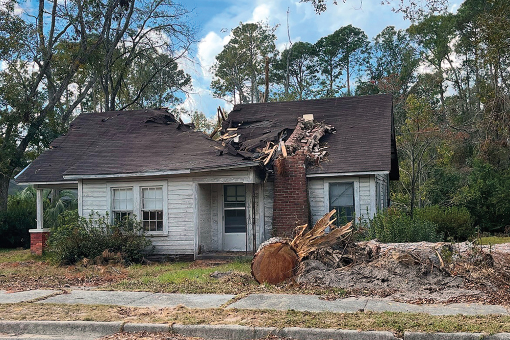 House damaged by Hurricane Helene in Georgia