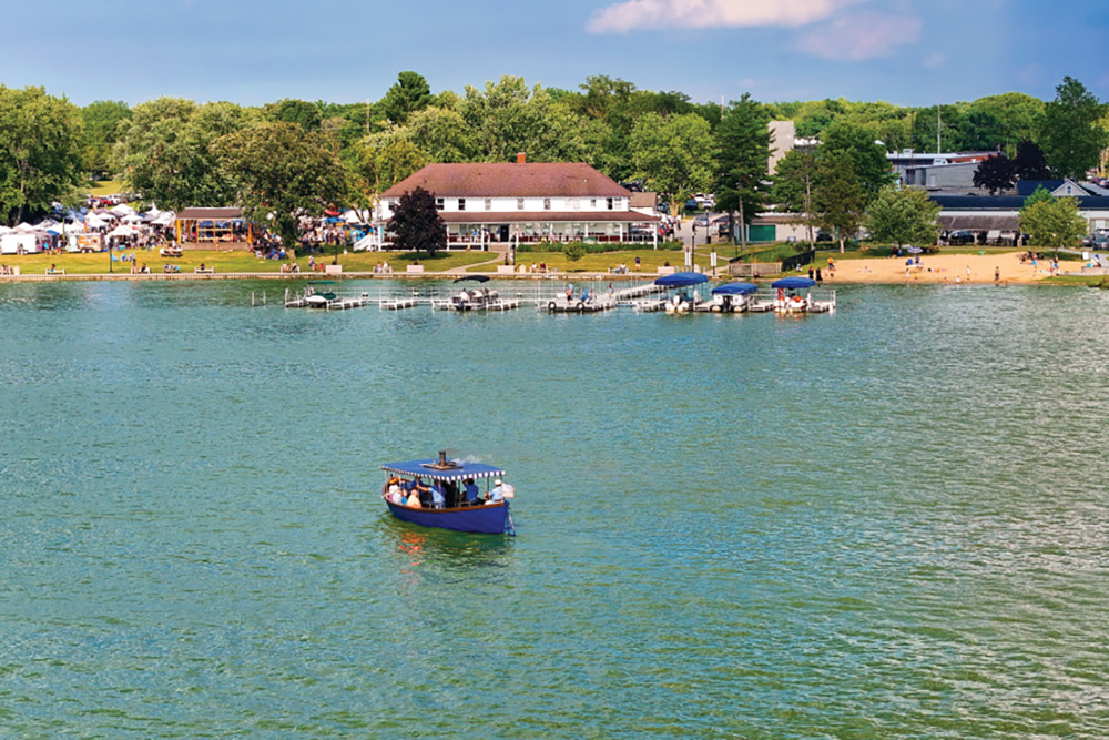 Drone view of the shoreline at Museum at Lassen's Resort