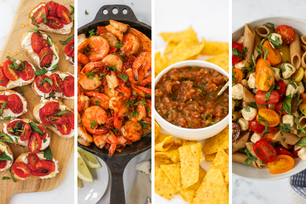 Collage of all the tomato recipes 