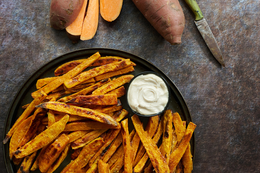 Roasted Sweet Potato Fries with Pumpkin Spice Aioli
