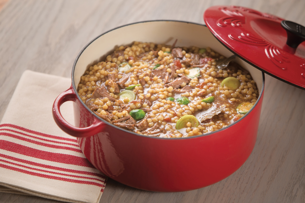 Pot Roast with Brussels Sprouts, Baby Carrots and Leeks