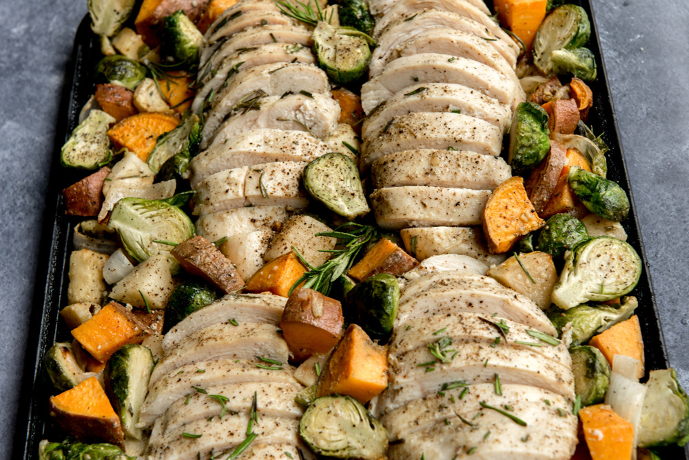 Rosemary Chicken with Brussels Sprouts and Apples