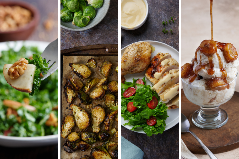 Collage of all four maple syrup recipes