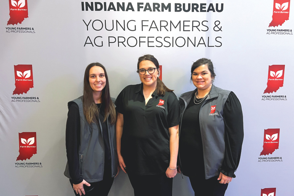 Payton Sinders, secretary; Katie Pennington, vice chair; and Molley Hasenour, chair, pose for a photo