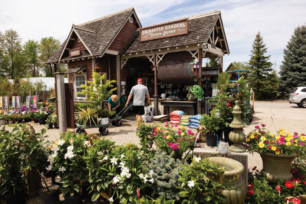 People walking through Linton's Enchanted Gardens, one of the things to do in Elkhart