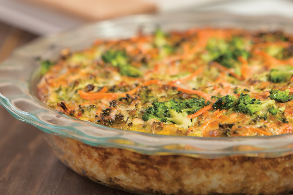 Cauliflower-Crusted Vegetable Quiche