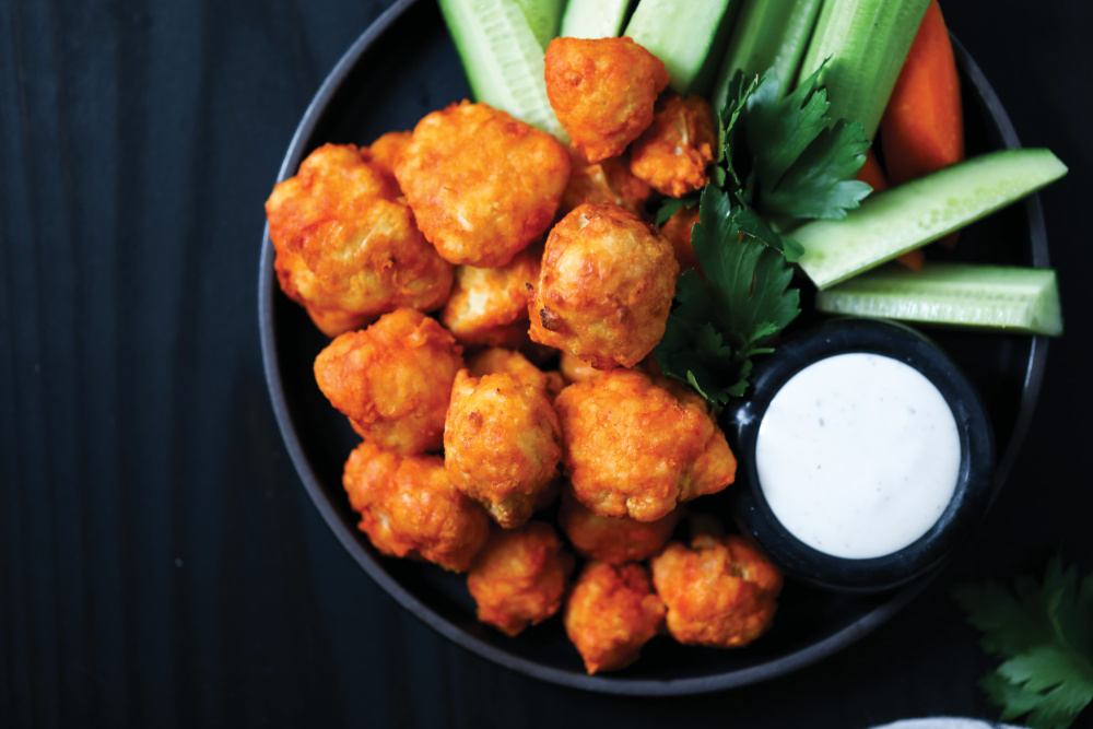 Buffalo Cauliflower Poppers